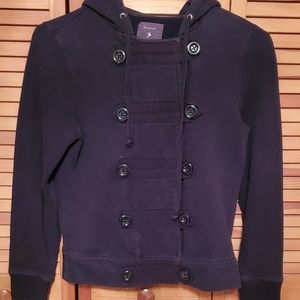 Navy blue jacket with hood